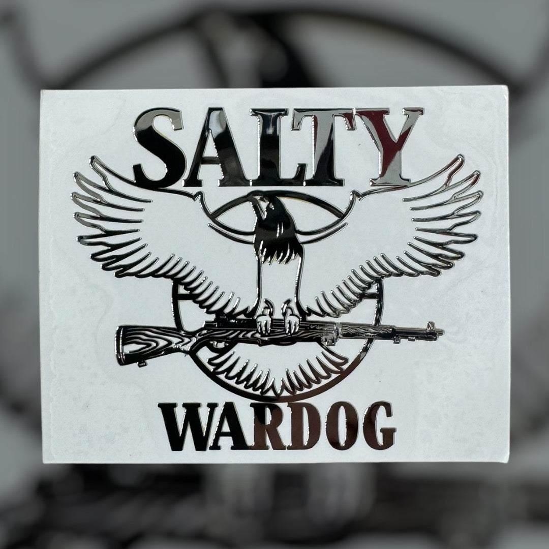 Salty Wardog 3x3 Silver Sticker